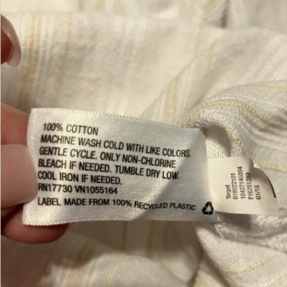 Merona Ladies Large Dual Color 3/4 Sleeve V Neck Cotton Blouse - Picture 11 of 13